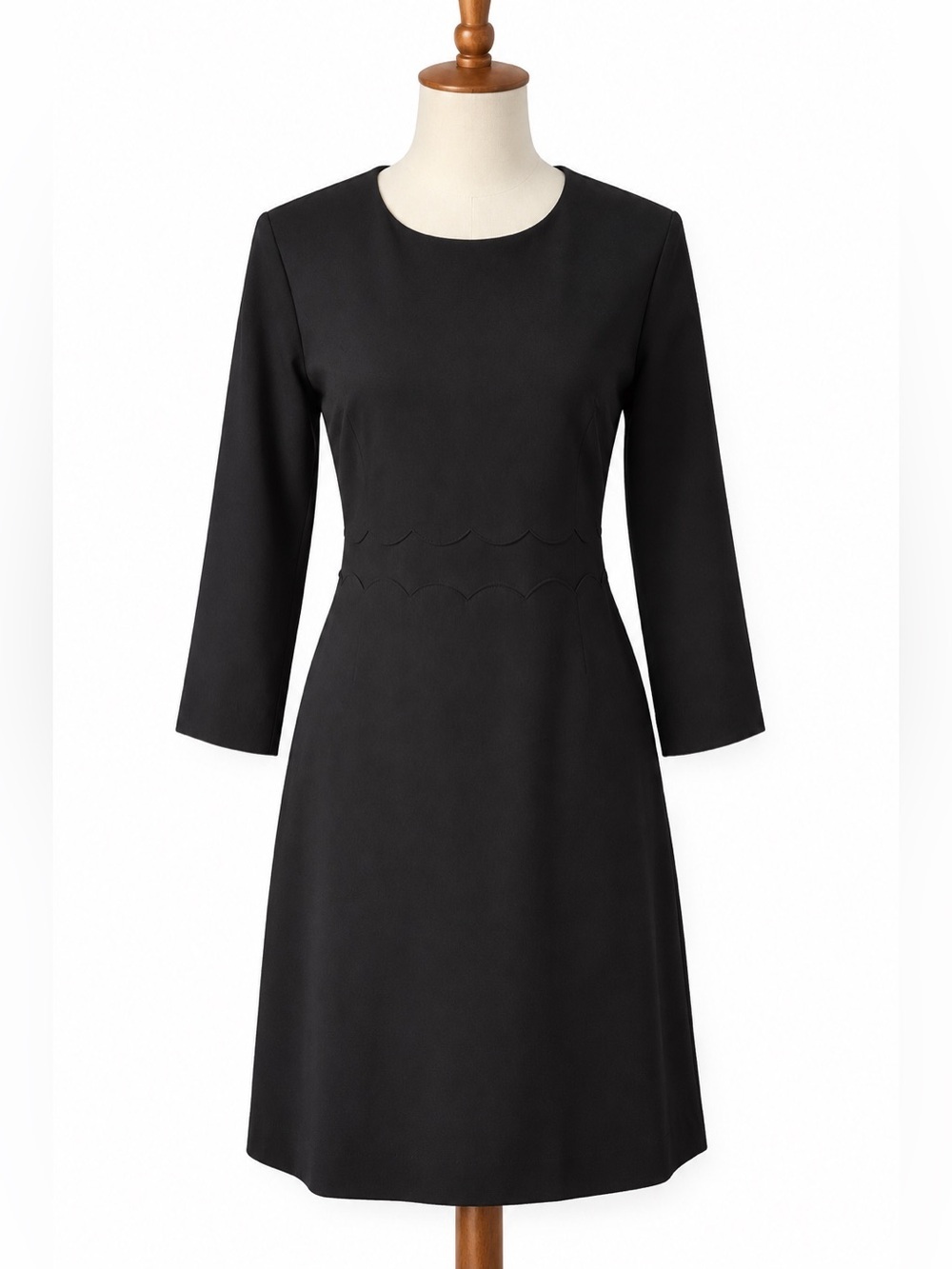Banana Republic Black Scalloped Waist Sheath Dress Size 2 NWT